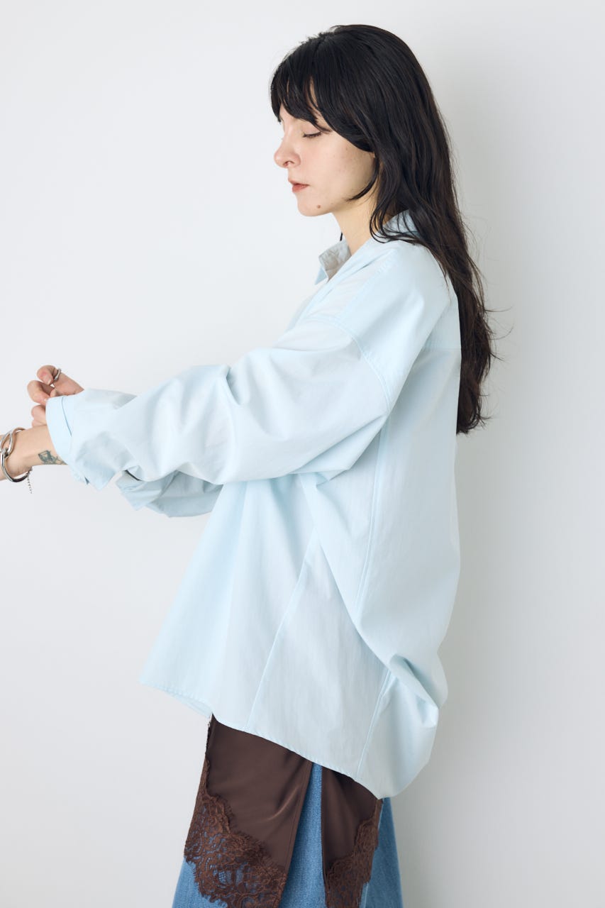 レギュラーカラーオーバーシルエットシャツ SAX S