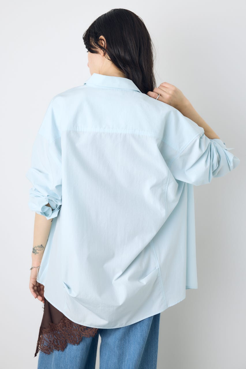 レギュラーカラーオーバーシルエットシャツ SAX S