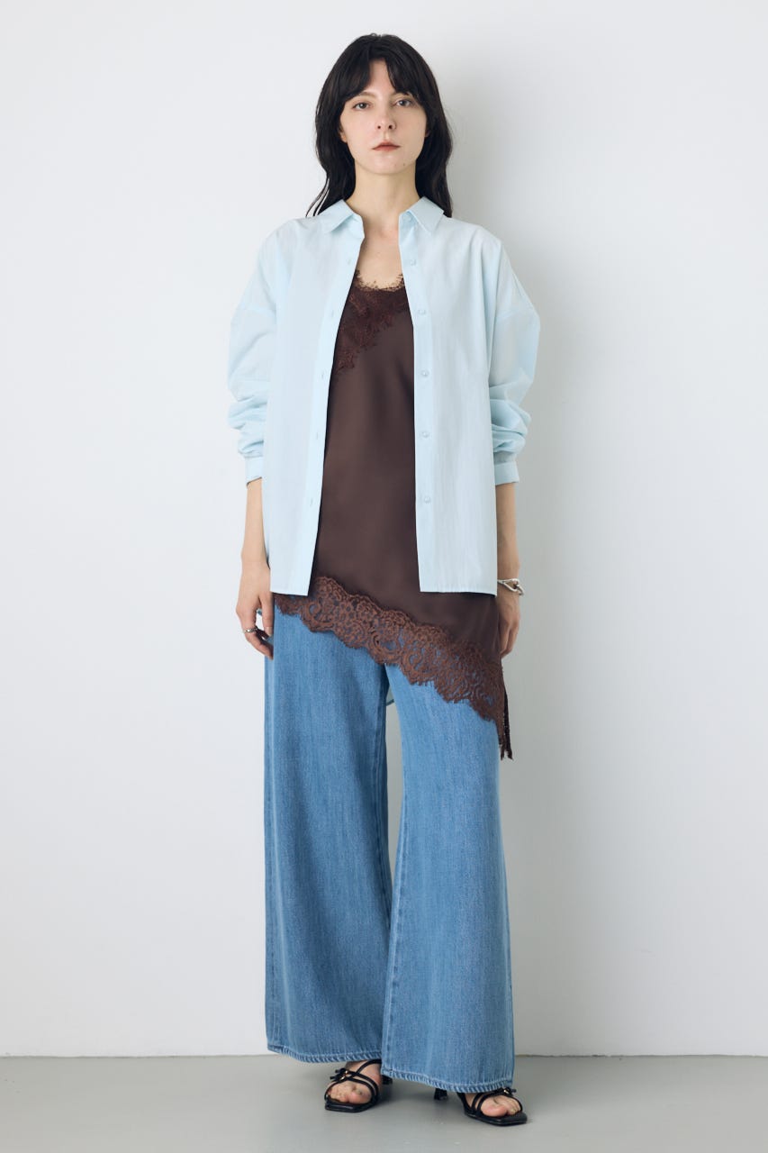 レギュラーカラーオーバーシルエットシャツ SAX S