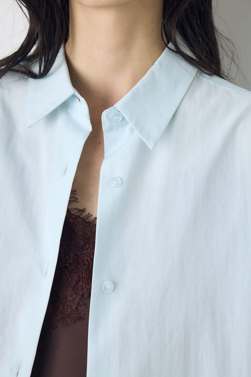 レギュラーカラーオーバーシルエットシャツ SAX S