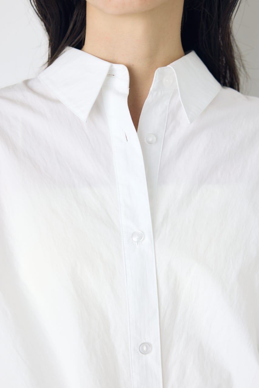 フロントタック半袖ドルマンブラウス O/WHT M