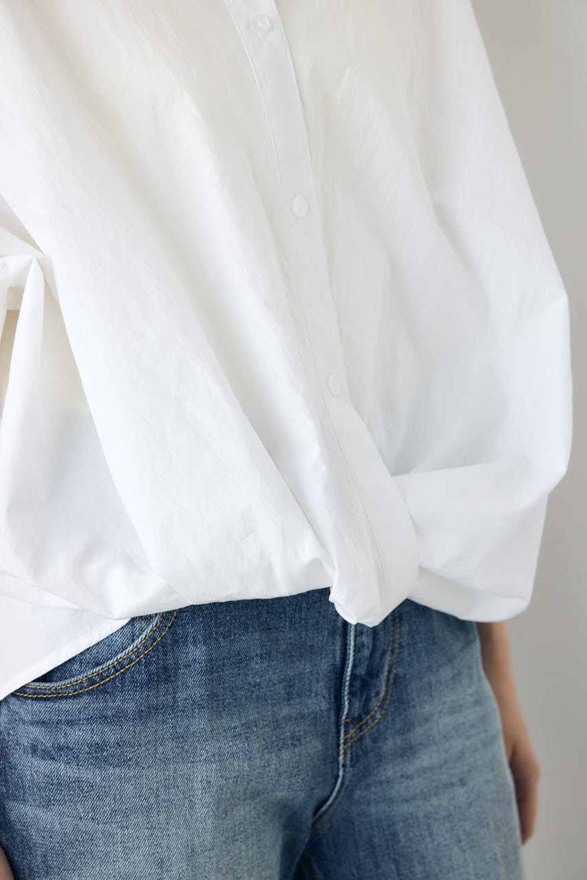 フロントタック半袖ドルマンブラウス O/WHT M