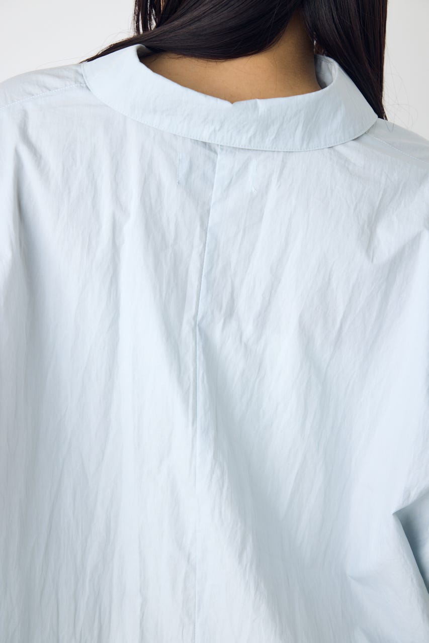 フロントタック半袖ドルマンブラウス SAX M