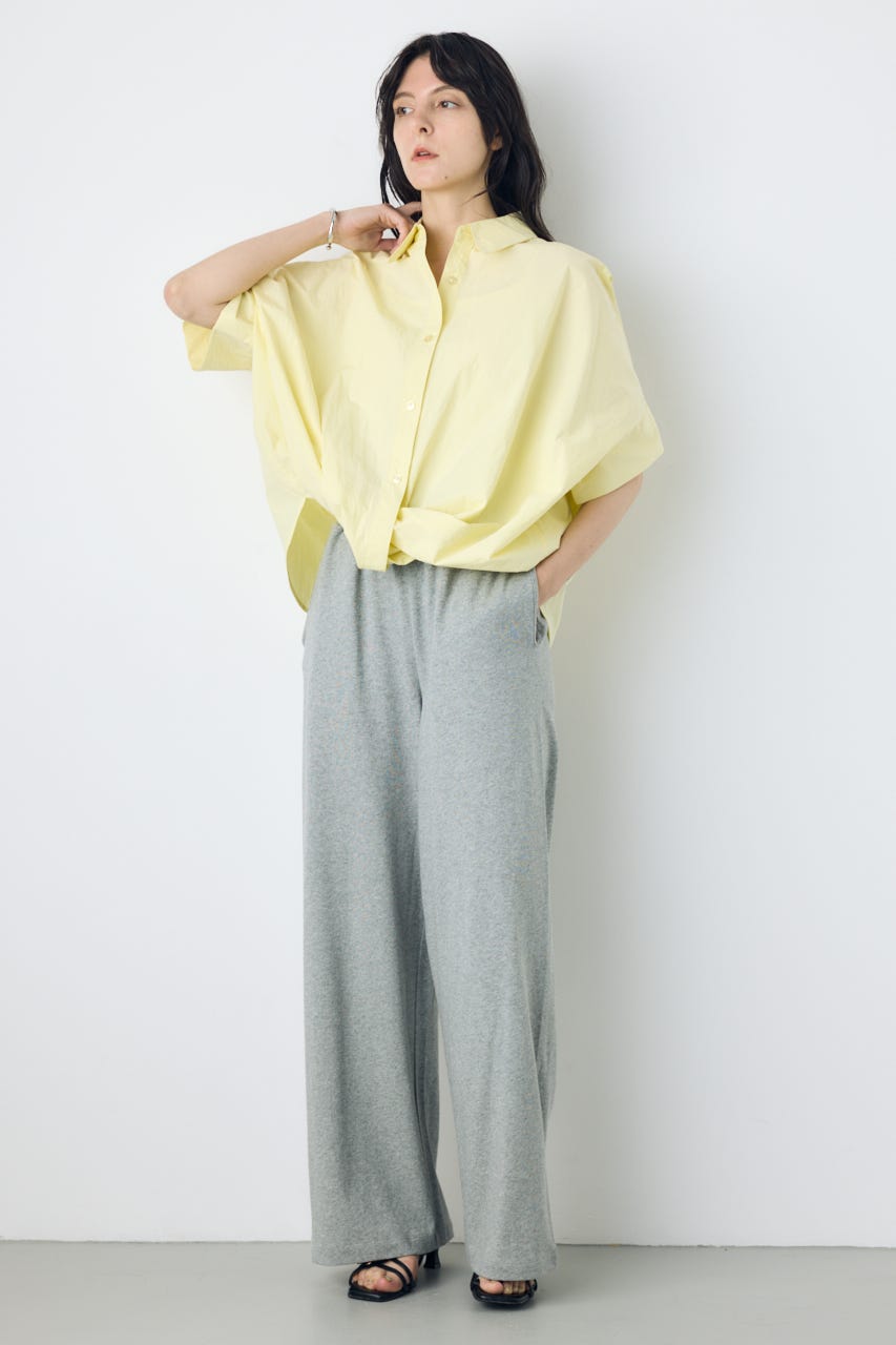 フロントタック半袖ドルマンブラウス YEL M