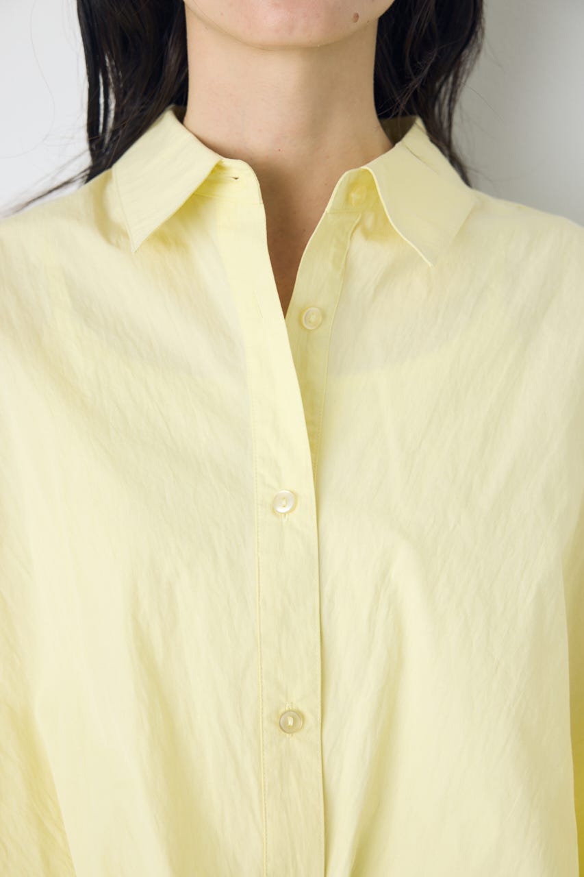 フロントタック半袖ドルマンブラウス YEL M