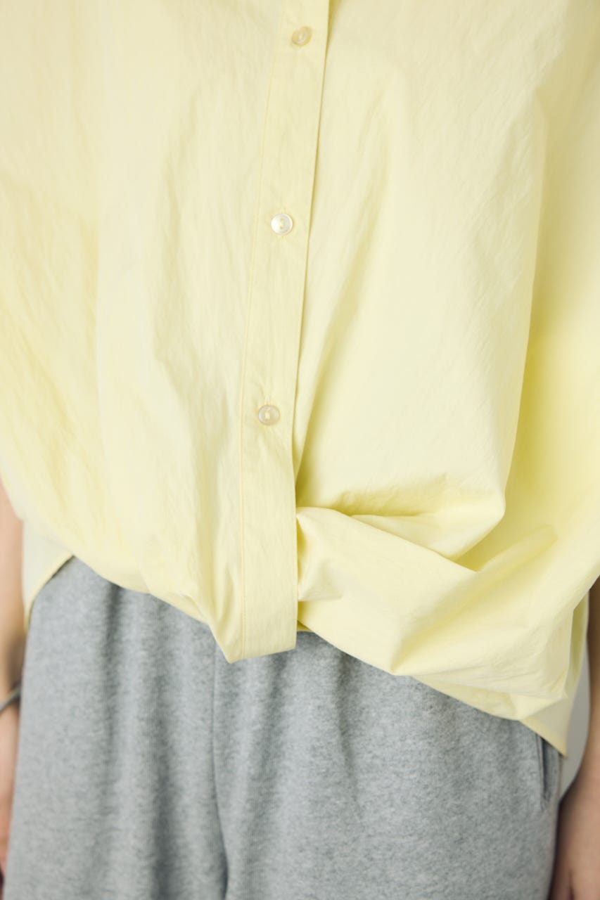 フロントタック半袖ドルマンブラウス YEL M