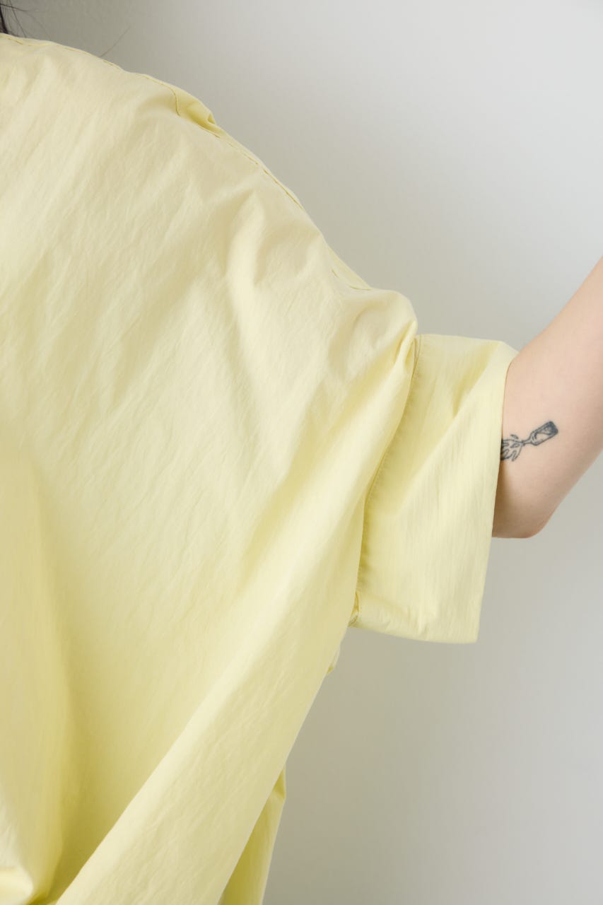 フロントタック半袖ドルマンブラウス YEL M