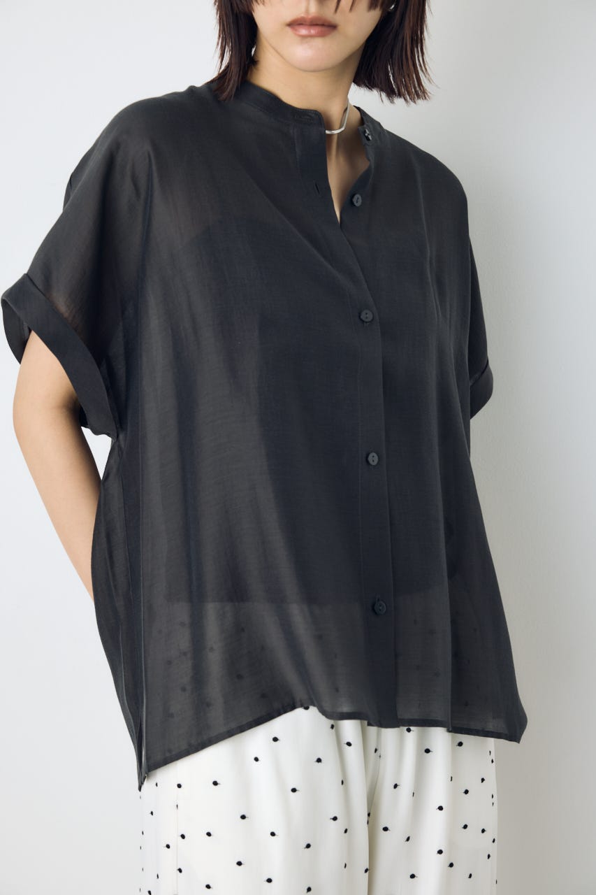 【着丈バリエ】ハーフスリーブドルマンシャツ L/BLK S