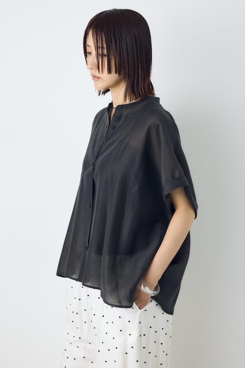 【着丈バリエ】ハーフスリーブドルマンシャツ L/BLK S