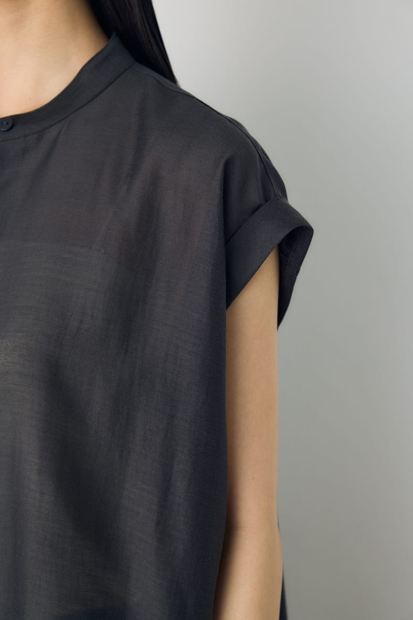 フレンチスリーブロングシャツワンピース L/BLK M