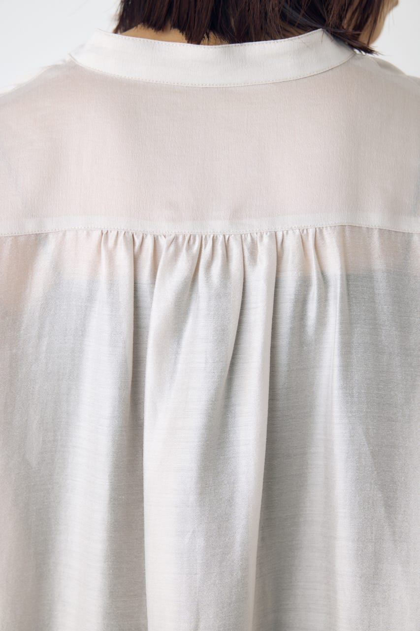 フレンチスリーブロングシャツワンピース L/GRY M