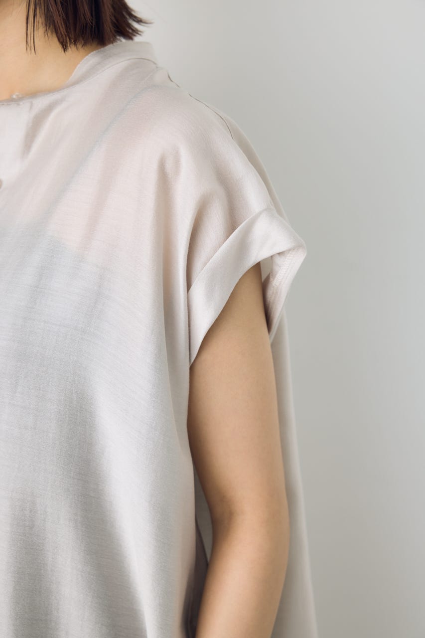 フレンチスリーブロングシャツワンピース L/GRY M