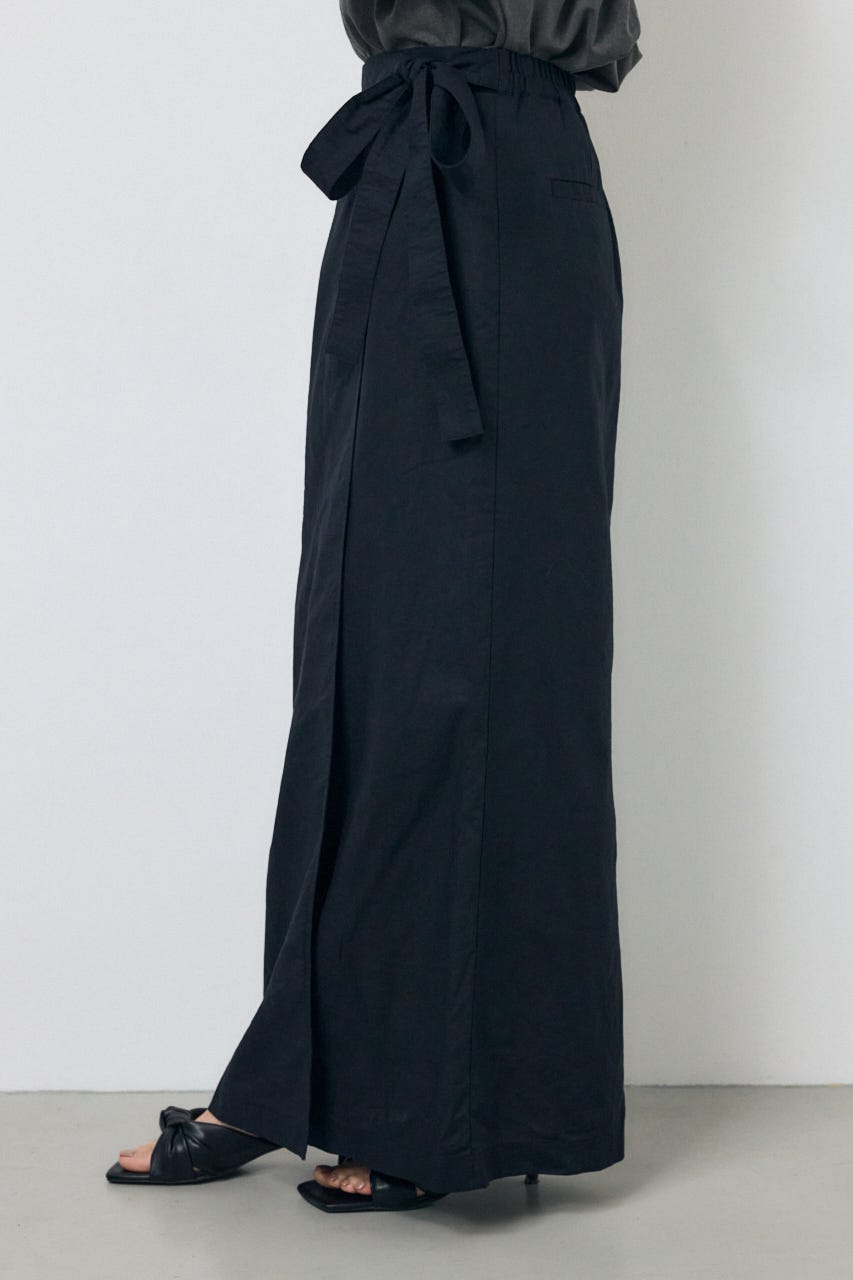 ソフトリネンラップスカート BLK S
