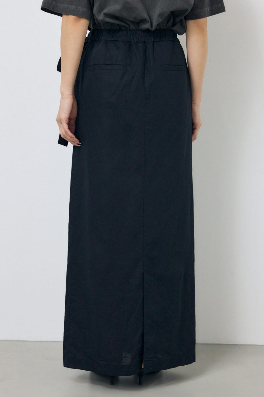 ソフトリネンラップスカート BLK S