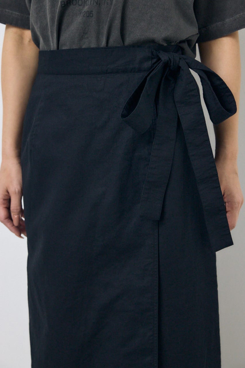 ソフトリネンラップスカート BLK S