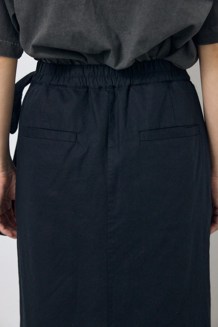 ソフトリネンラップスカート BLK S