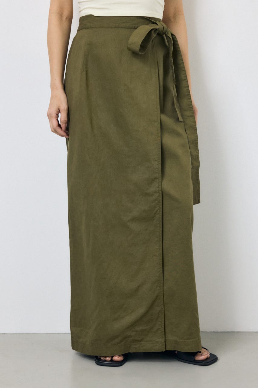 ソフトリネンラップスカート KHA M