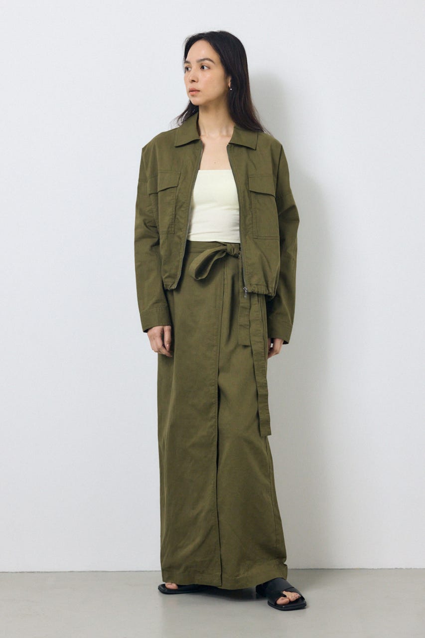 ソフトリネンラップスカート KHA M