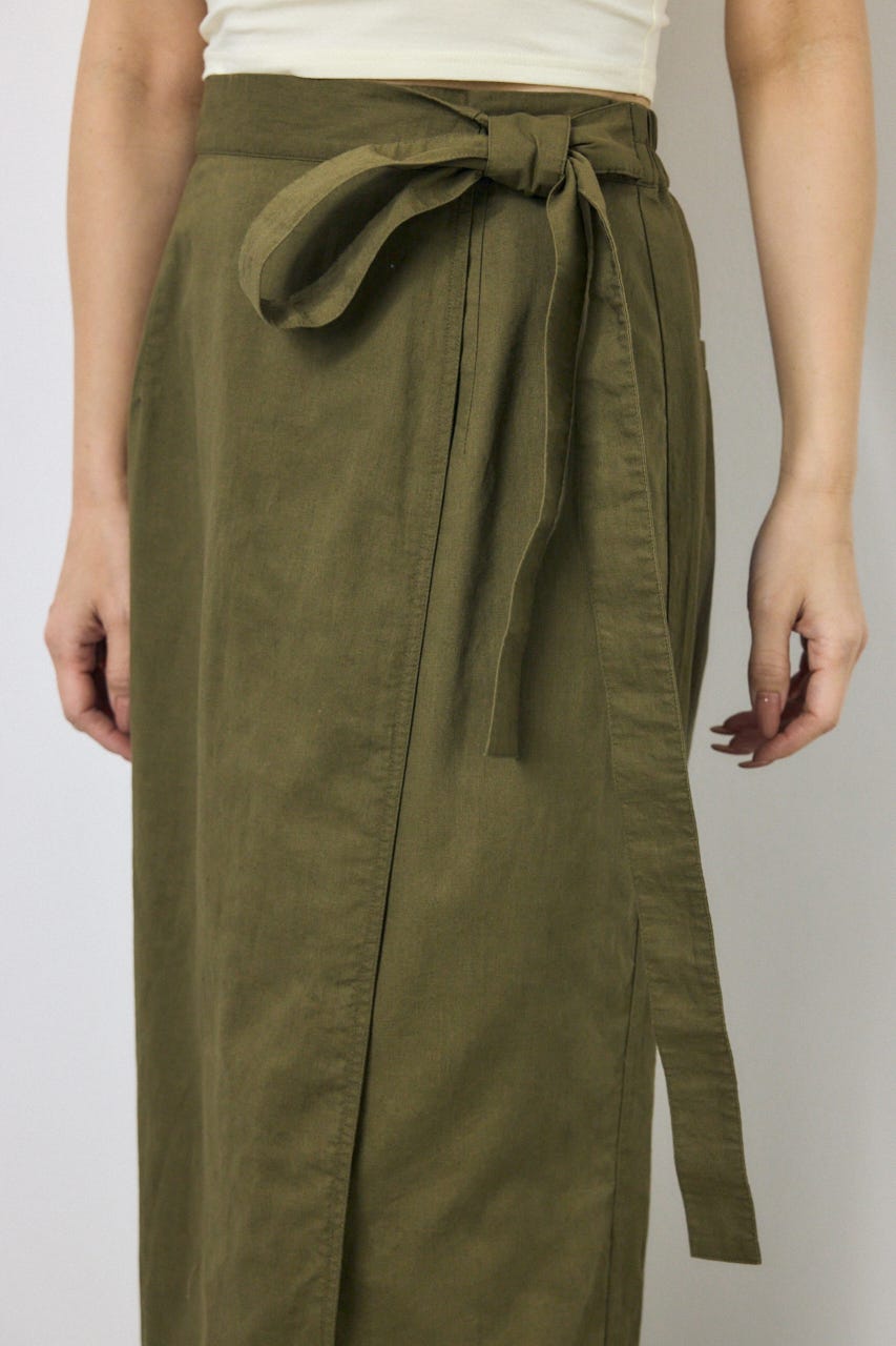 ソフトリネンラップスカート KHA M