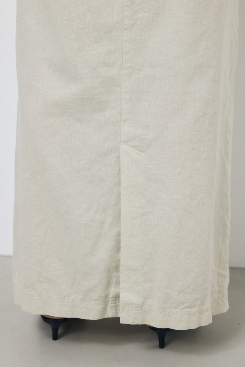 ソフトリネンラップスカート L/BEG S