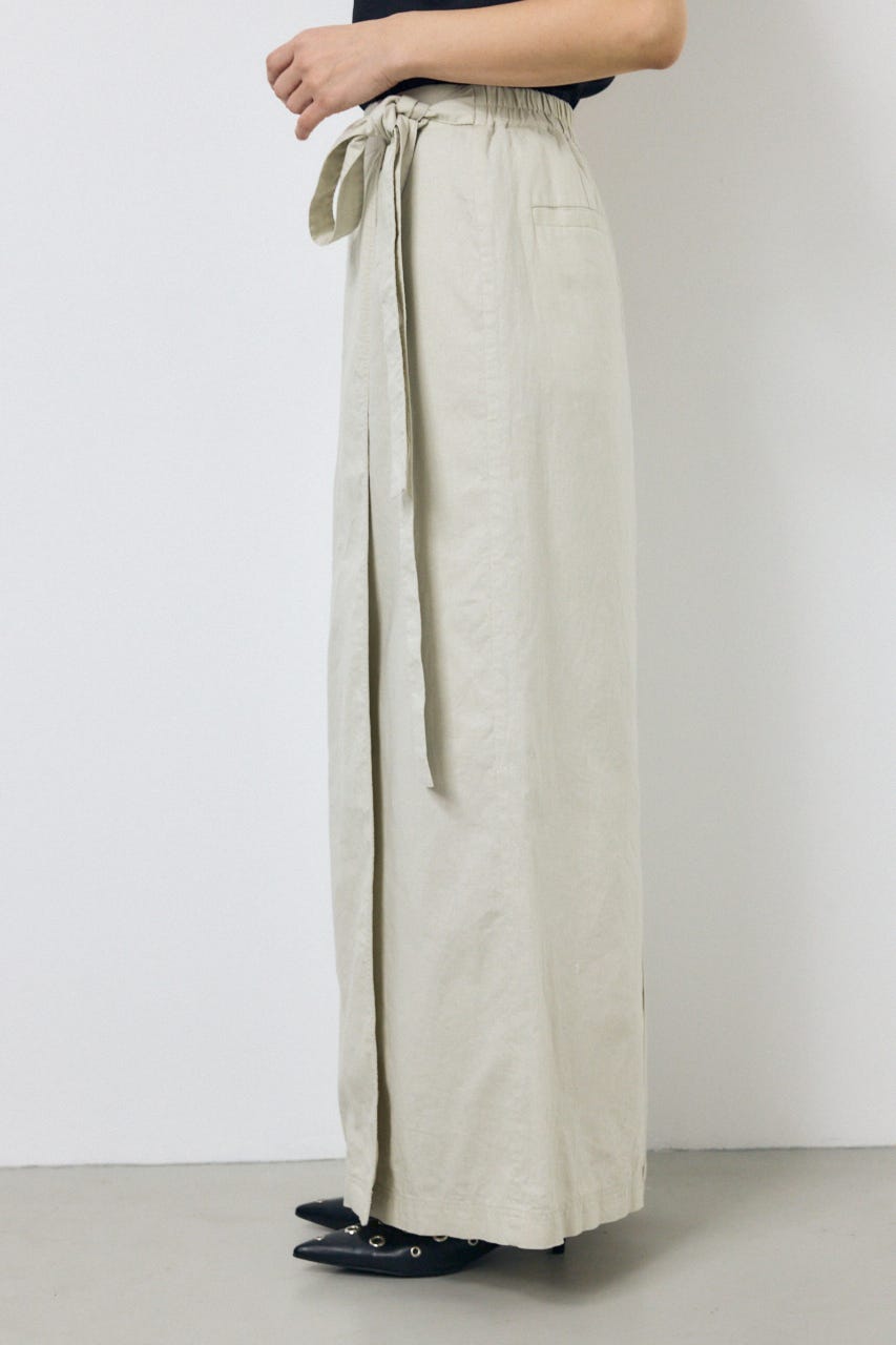 ソフトリネンラップスカート L/BEG S