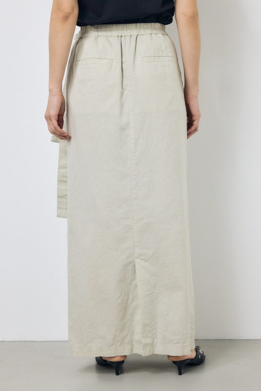 ソフトリネンラップスカート L/BEG S