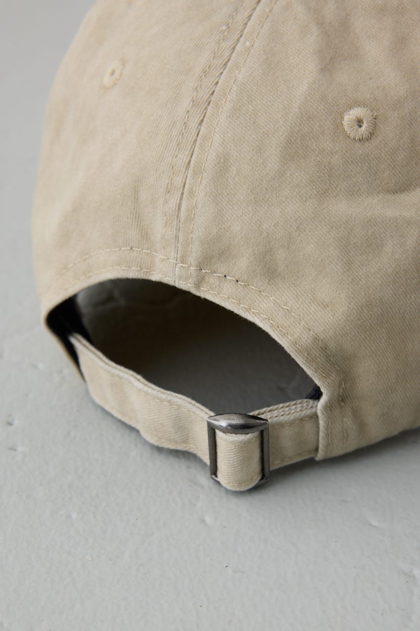 ウォッシュ加工フロントメッセージキャップ BEG FREE