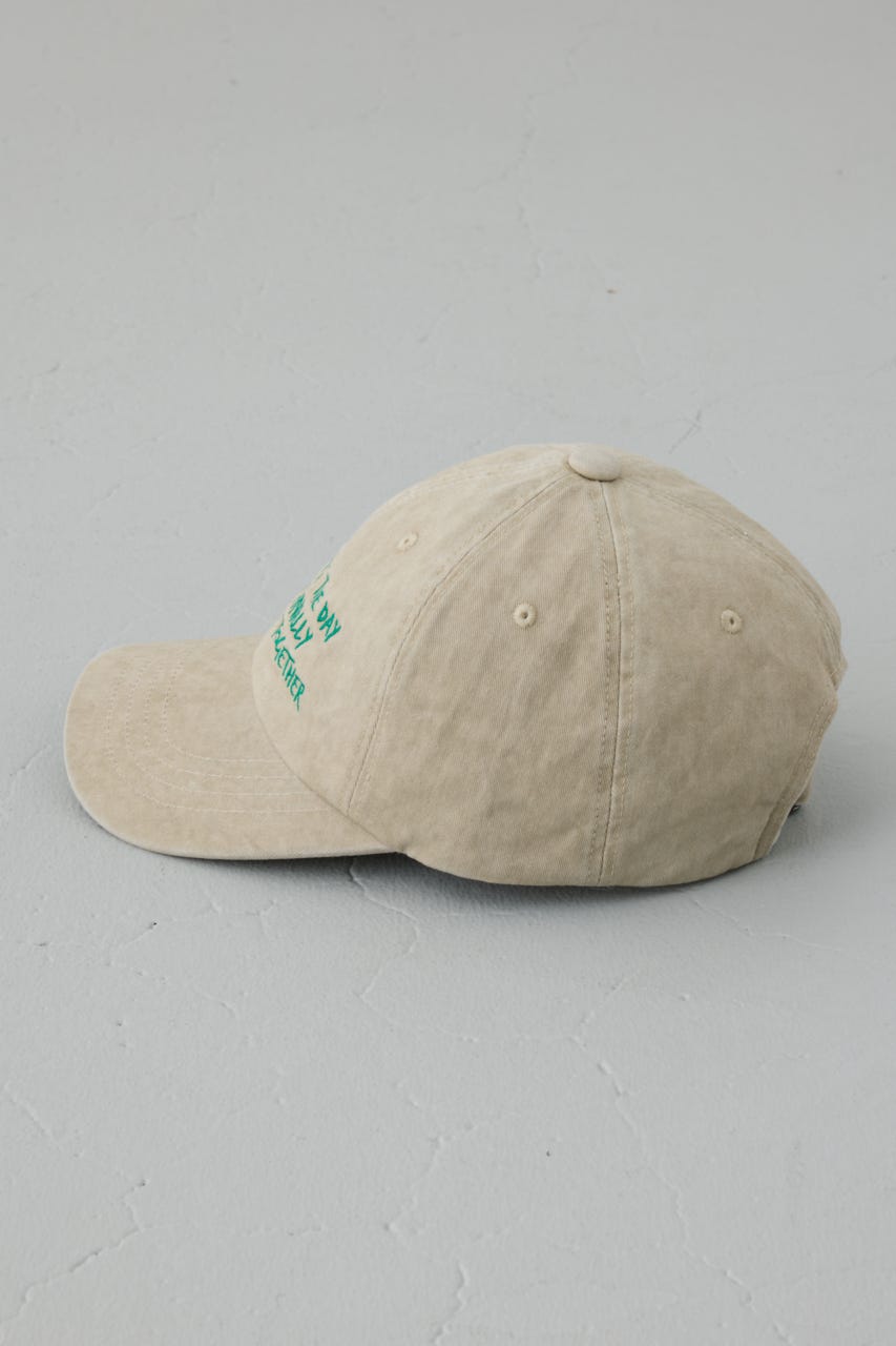 ウォッシュ加工フロントメッセージキャップ BEG FREE