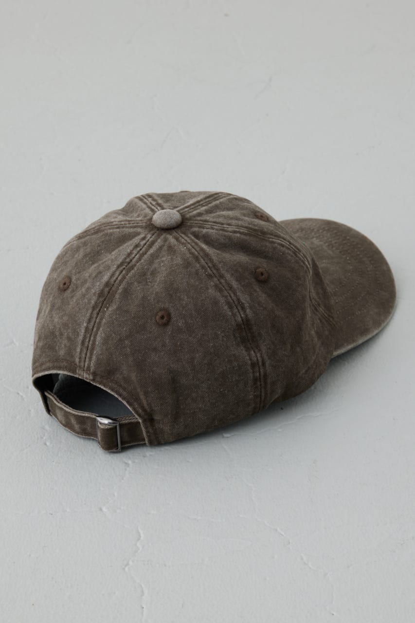 ウォッシュ加工フロントメッセージキャップ BRN FREE