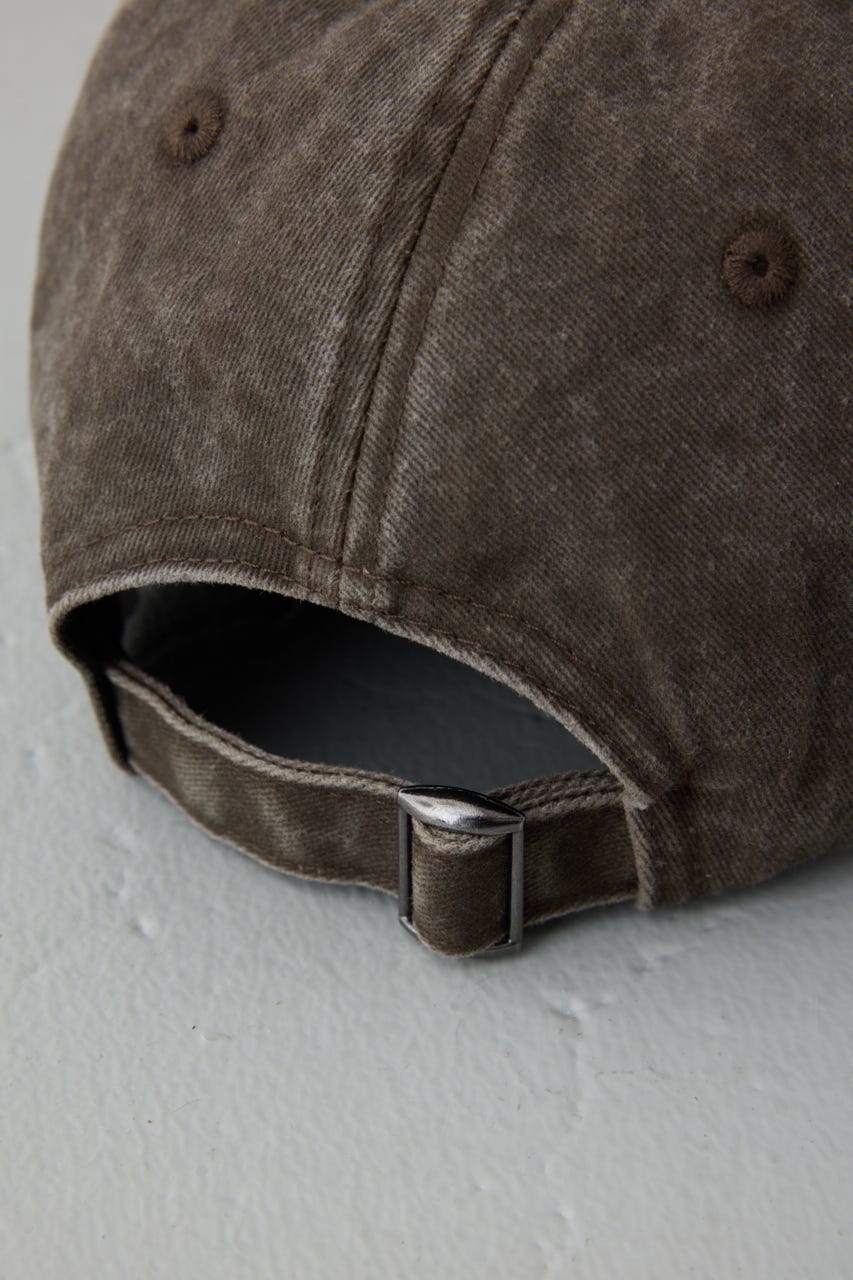 ウォッシュ加工フロントメッセージキャップ BRN FREE