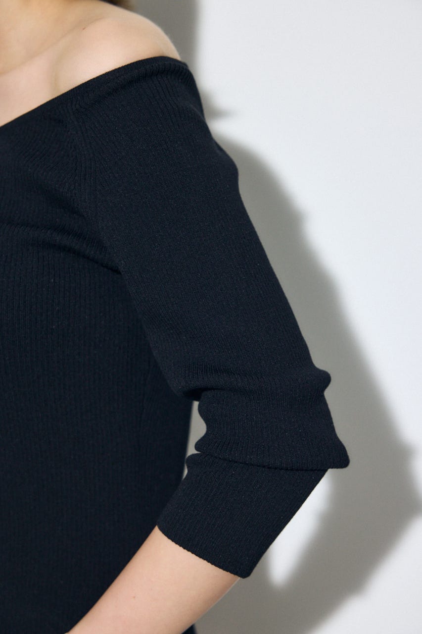 オフショルニットトップス BLK S