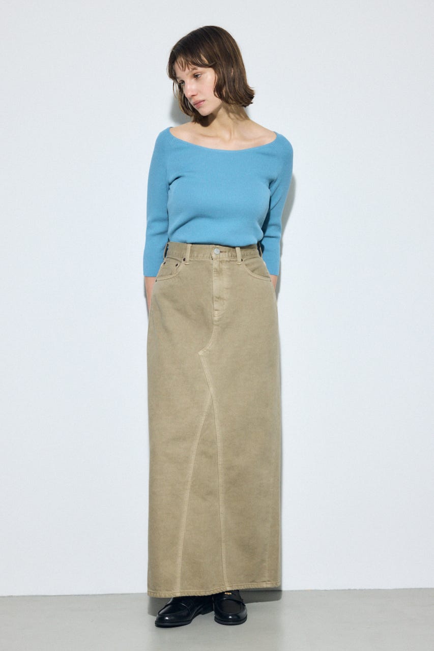 オフショルニットトップス BLU M