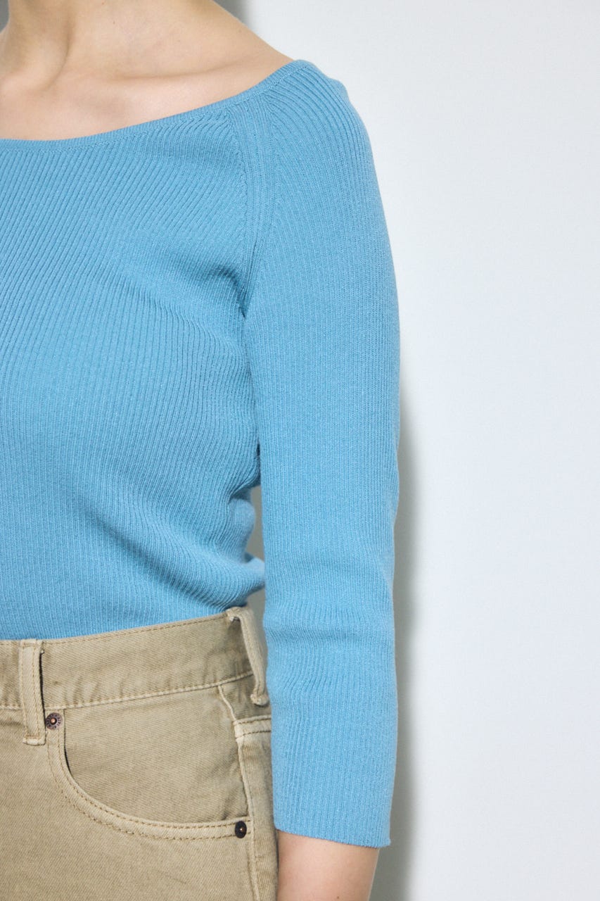 オフショルニットトップス BLU M