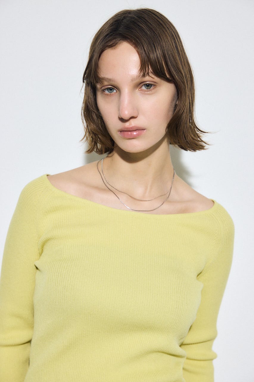 オフショルニットトップス L/YEL M