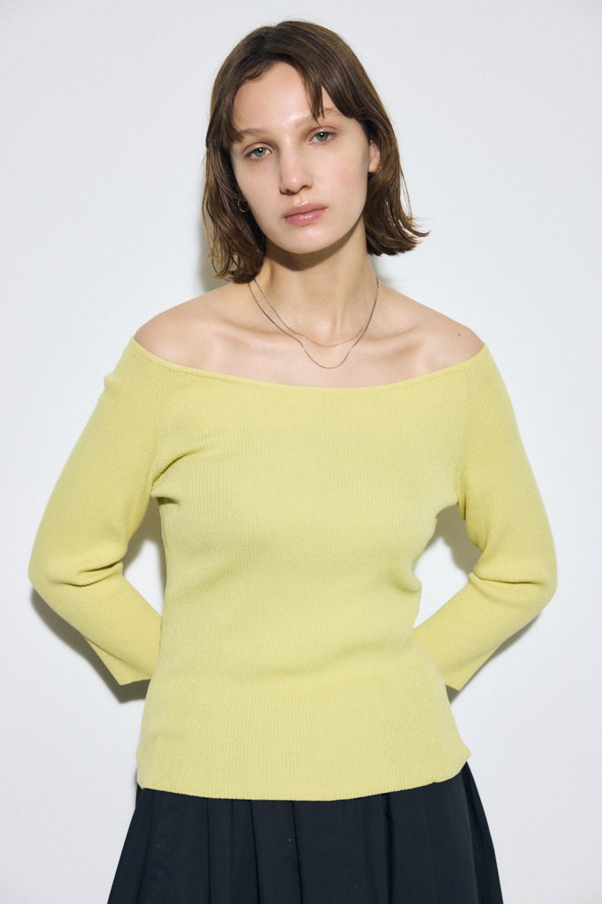 オフショルニットトップス L/YEL M