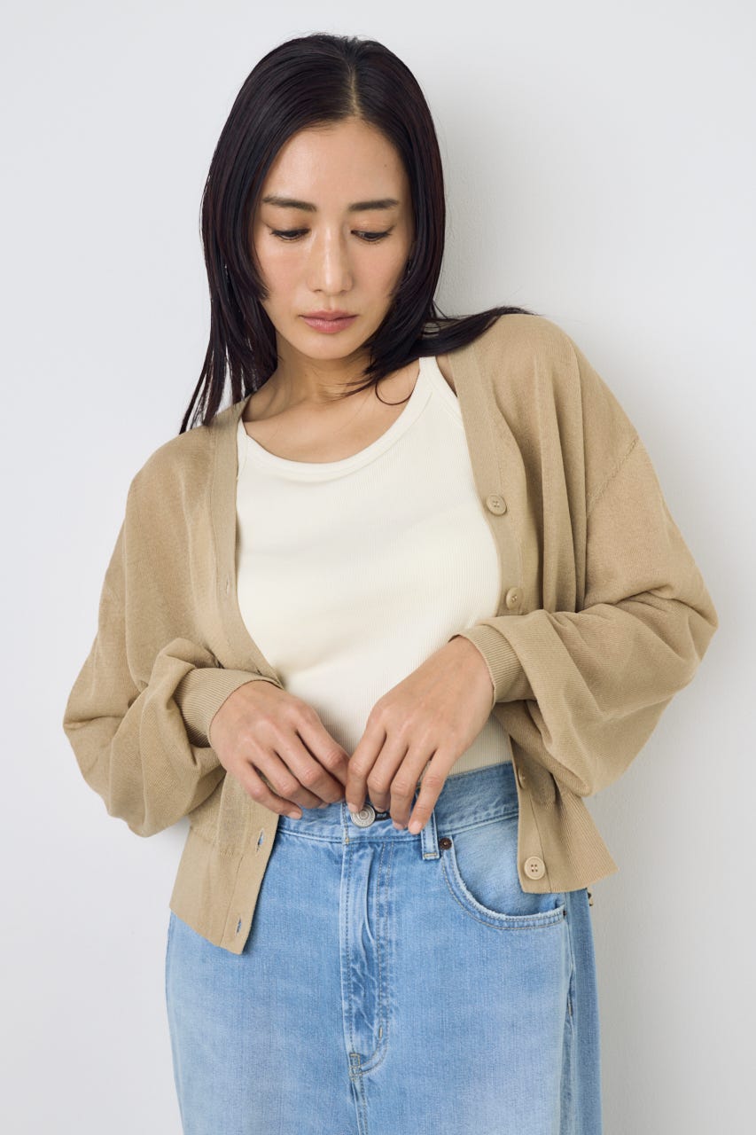 シアーニットカーディガン BEG S