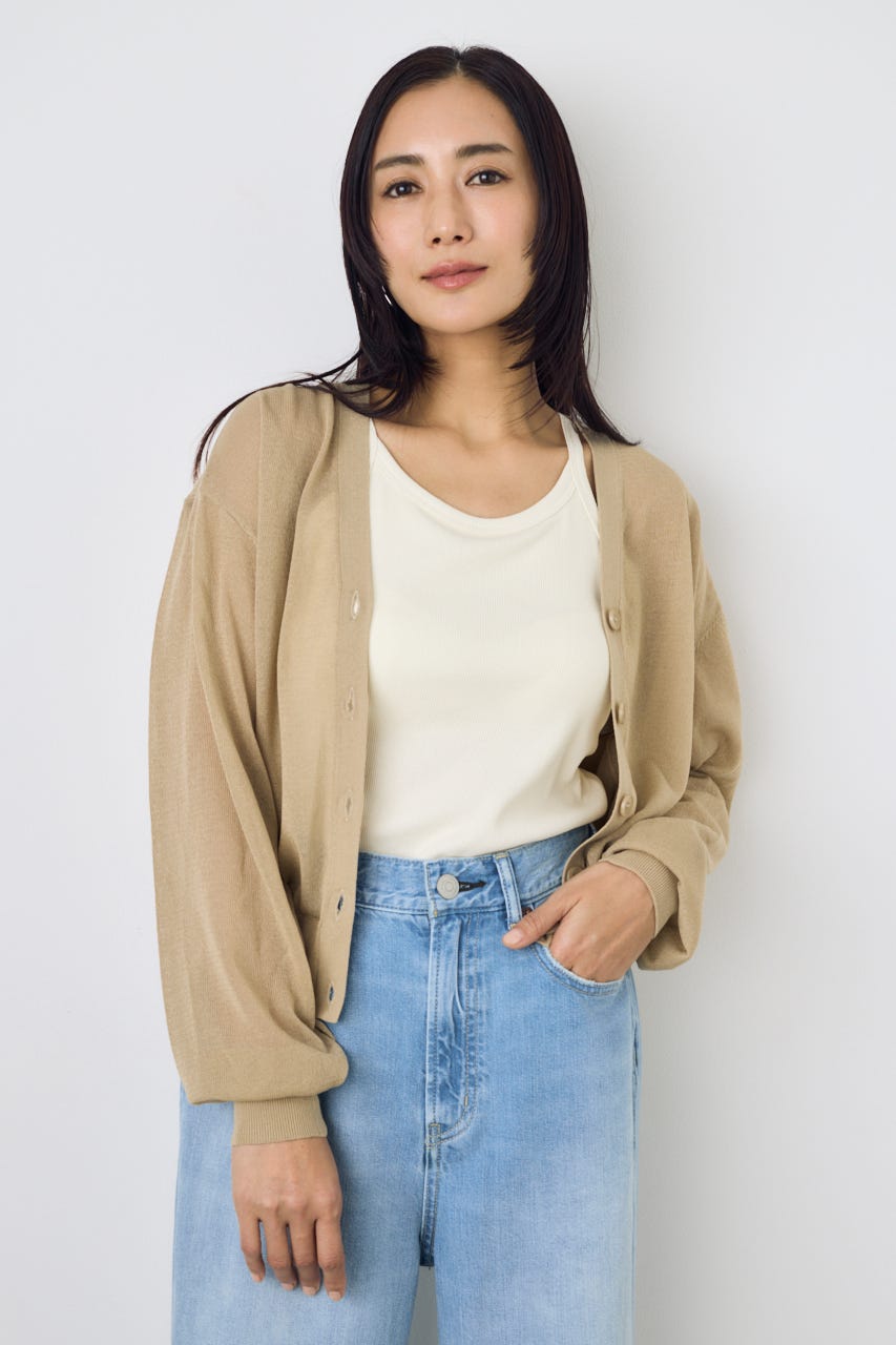 シアーニットカーディガン BEG S