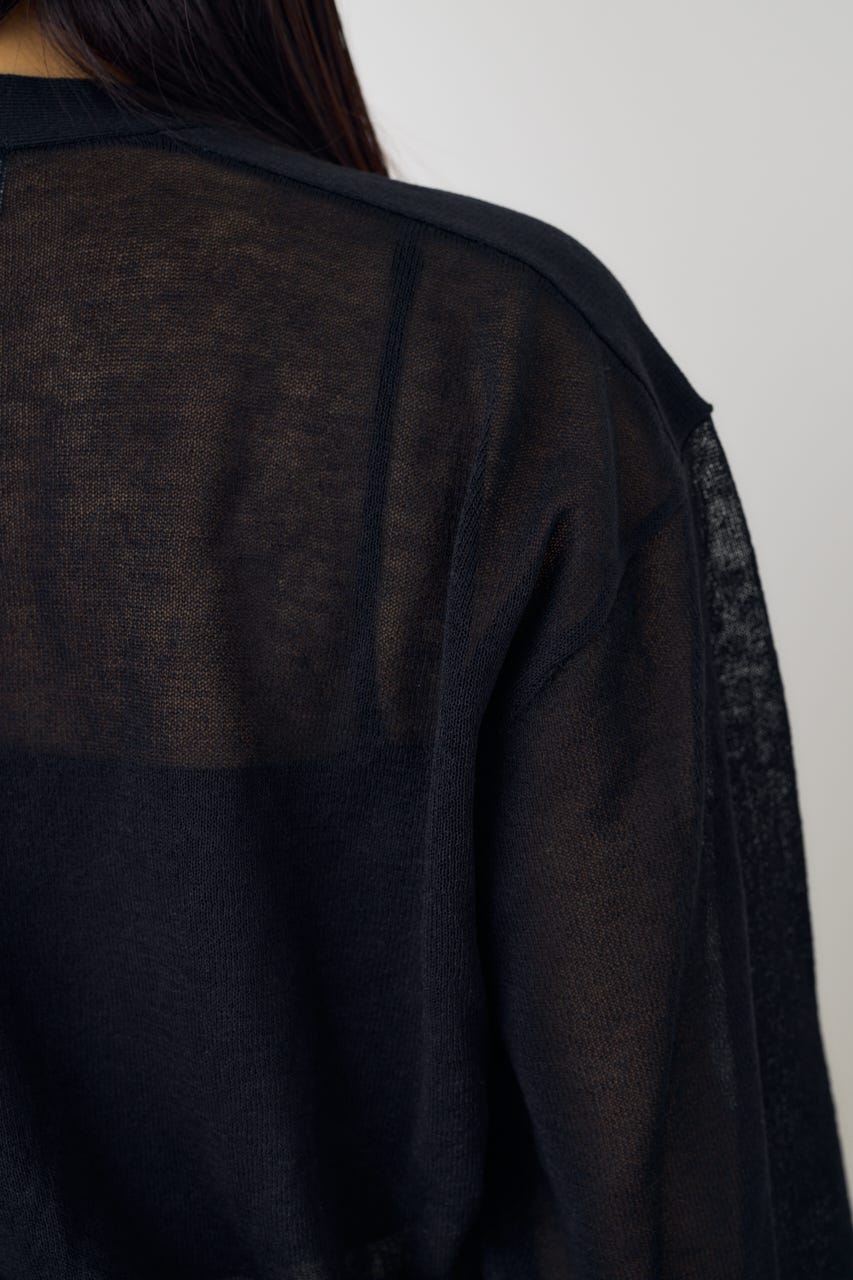シアーニットカーディガン BLK M