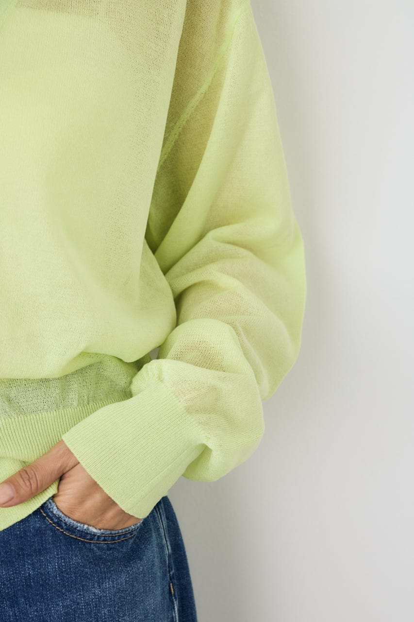 シアーニットカーディガン LIME S
