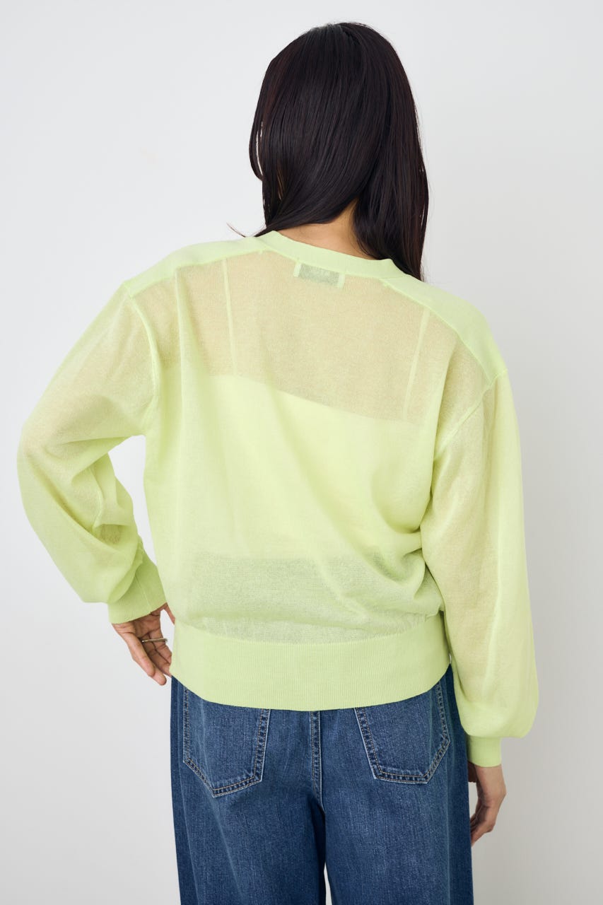 シアーニットカーディガン LIME S