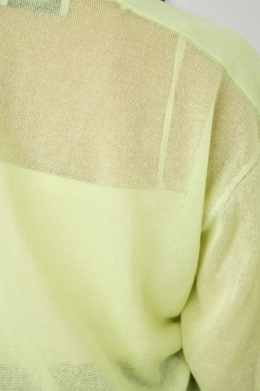 シアーニットカーディガン LIME S