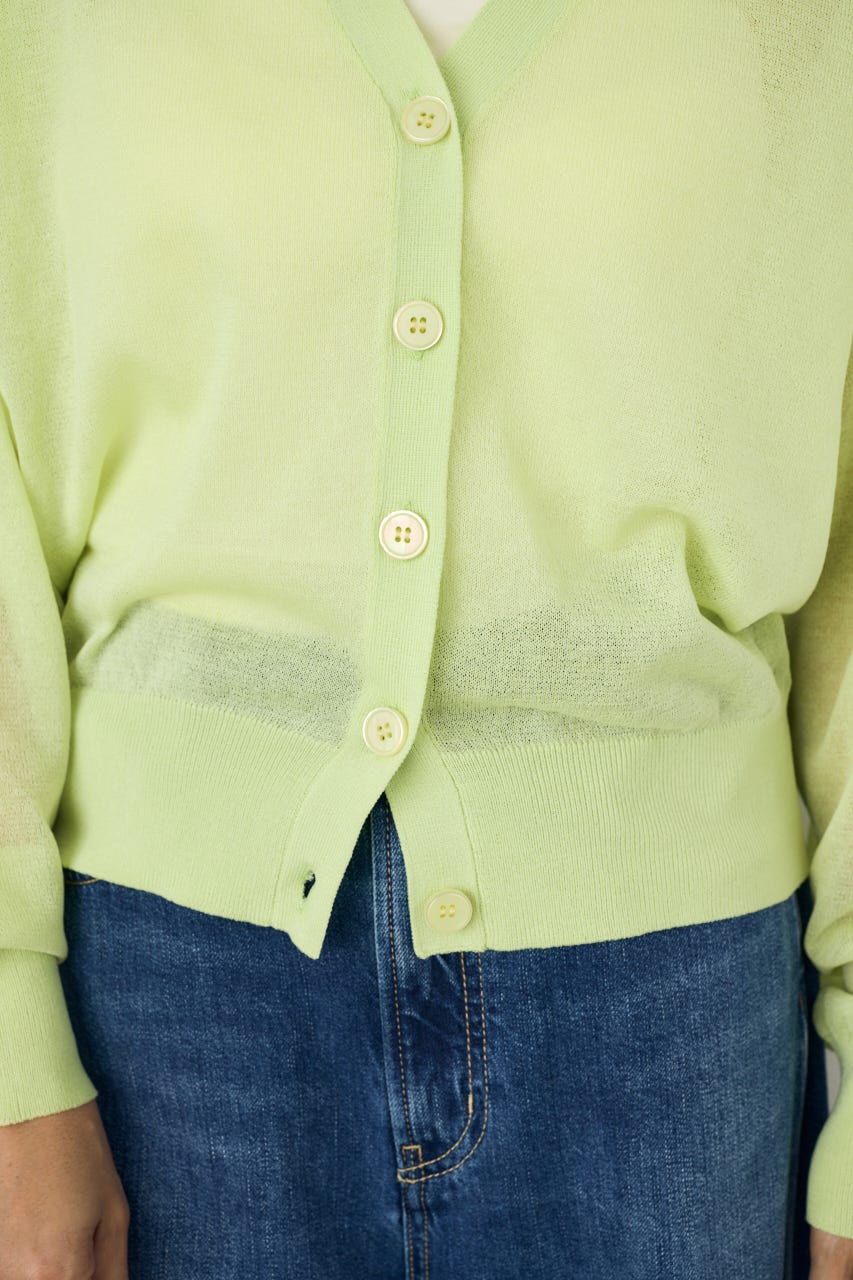 シアーニットカーディガン LIME S