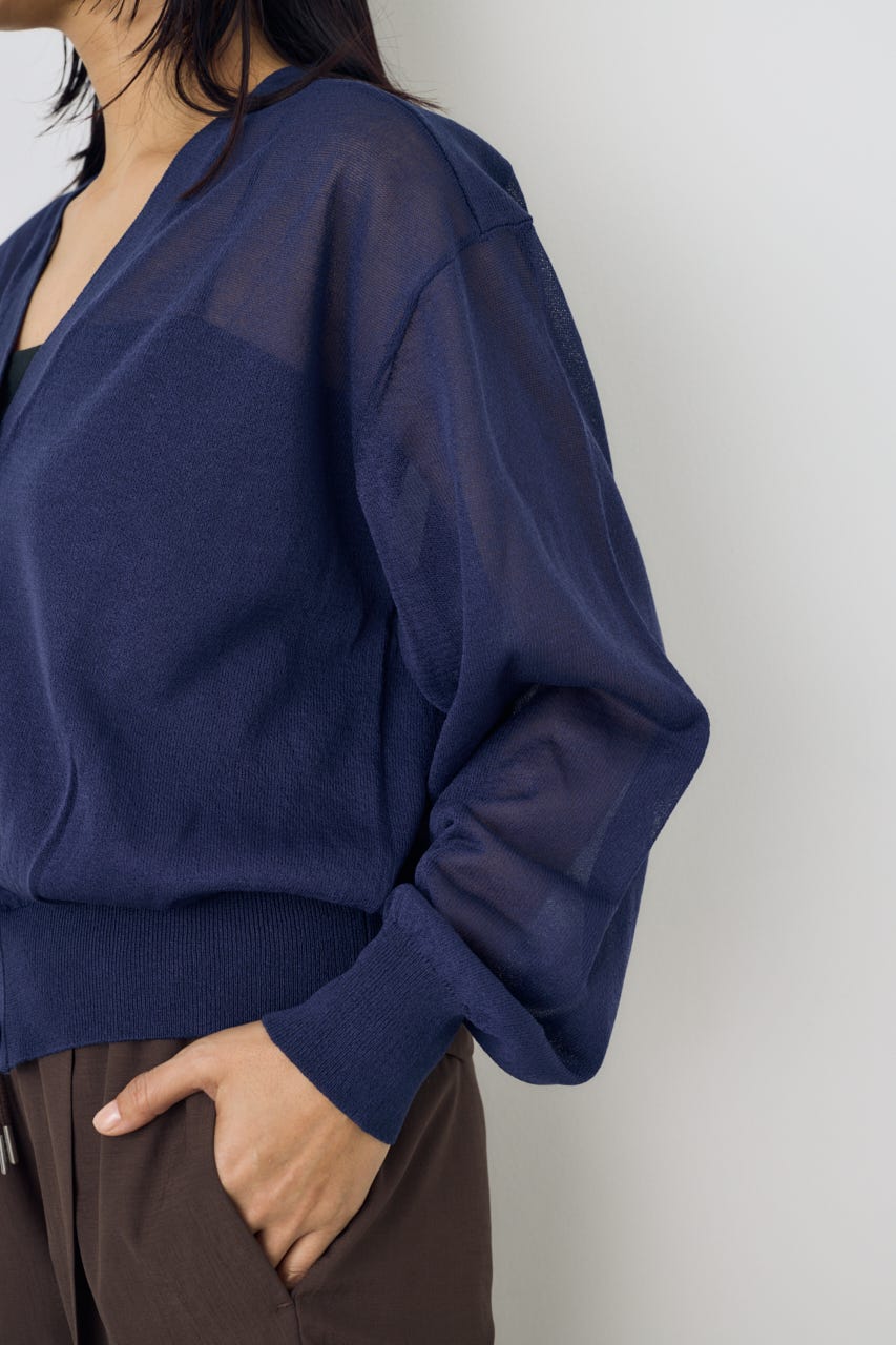 シアーニットカーディガン NVY M