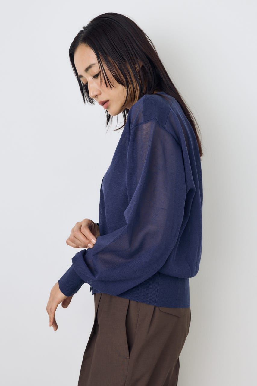 シアーニットカーディガン NVY M