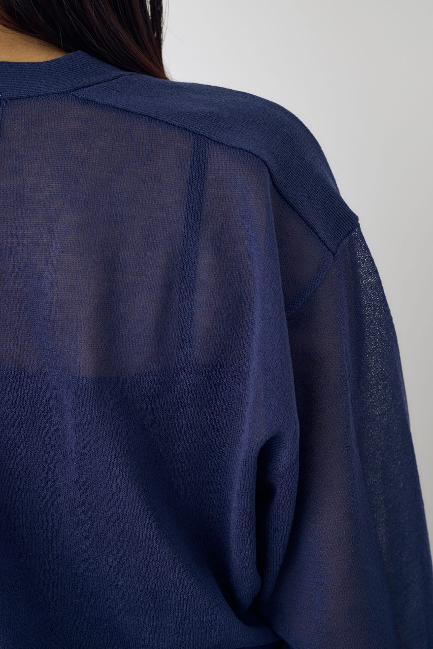 シアーニットカーディガン NVY M