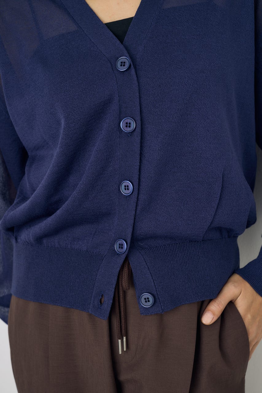 シアーニットカーディガン NVY M