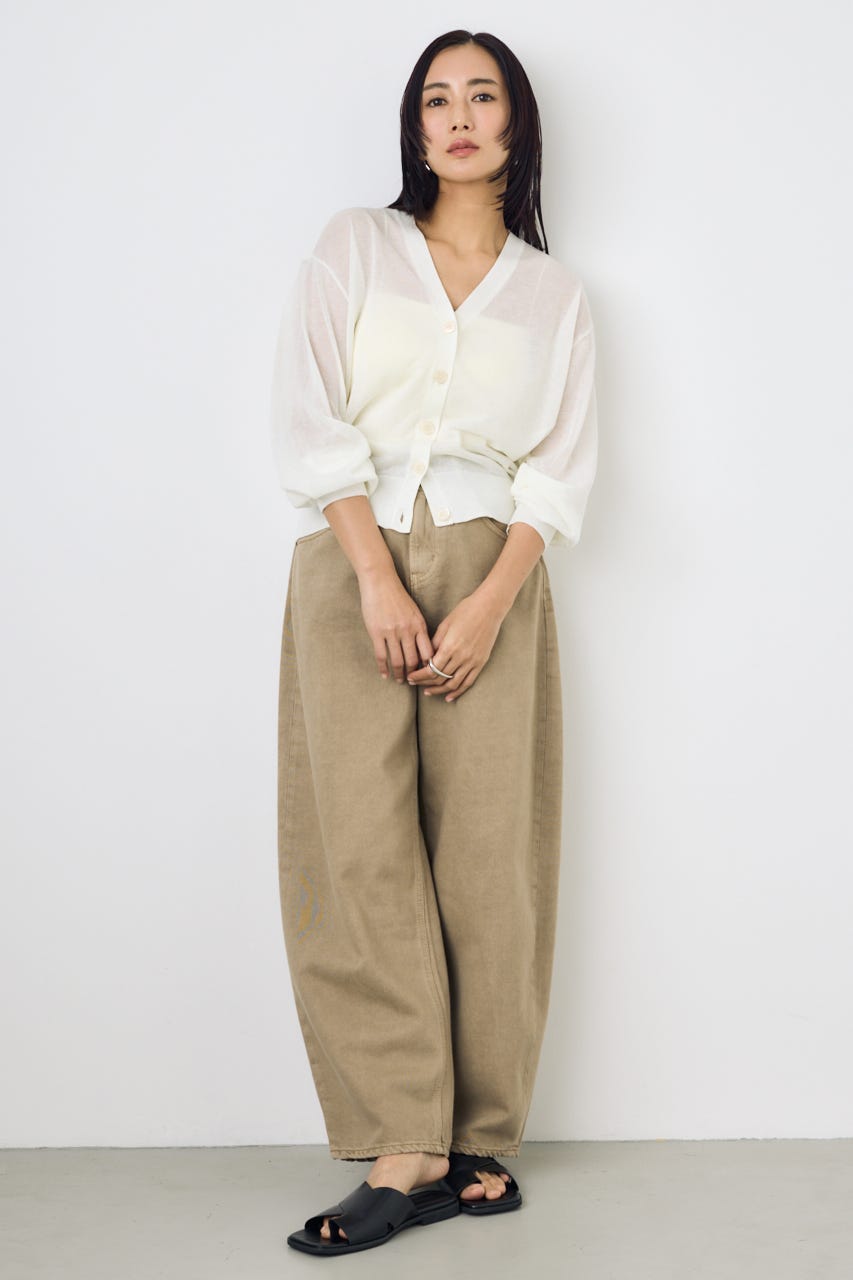 シアーニットカーディガン O/WHT M