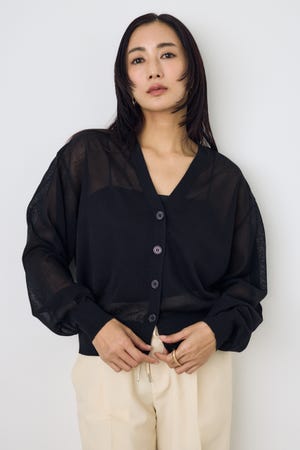 シアーニットカーディガン