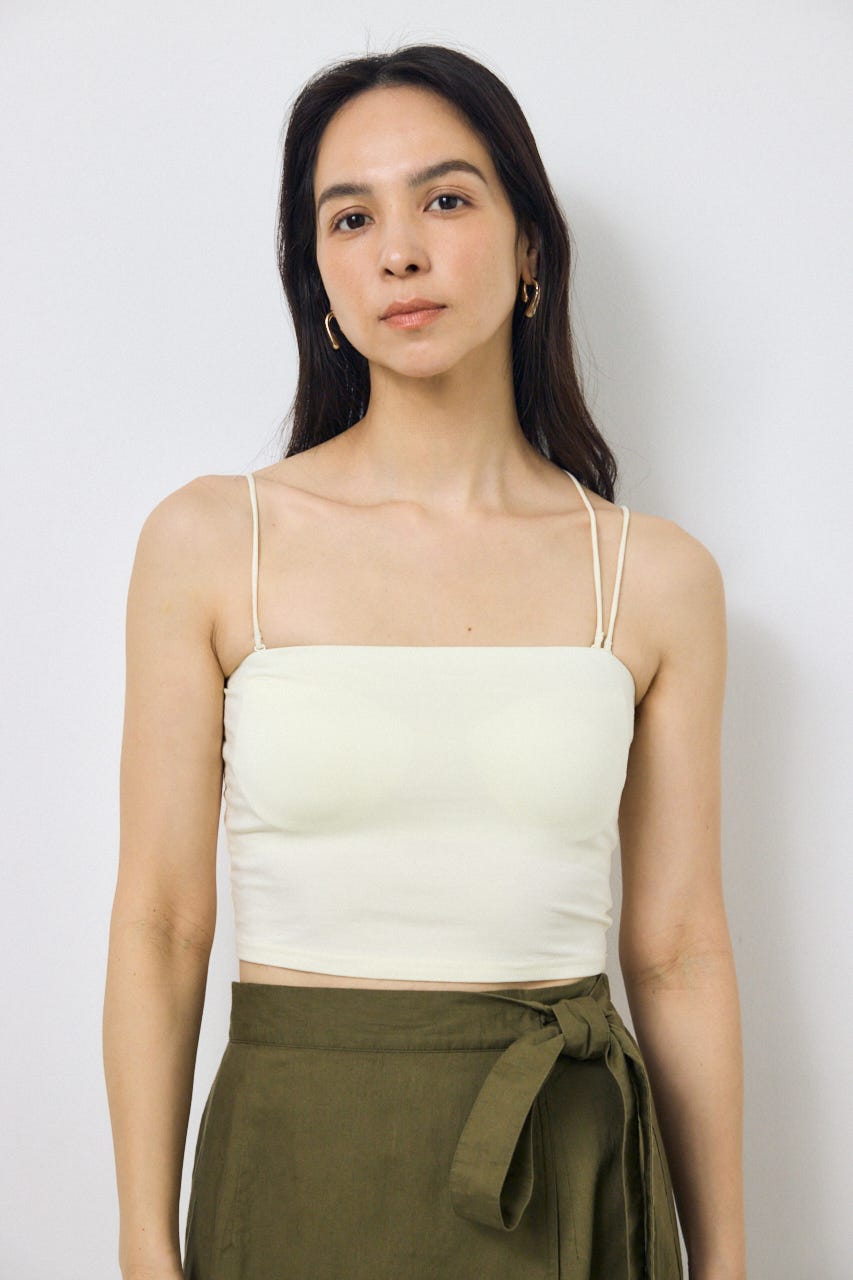 カップ付きチューブトップ(ショート) O/WHT M