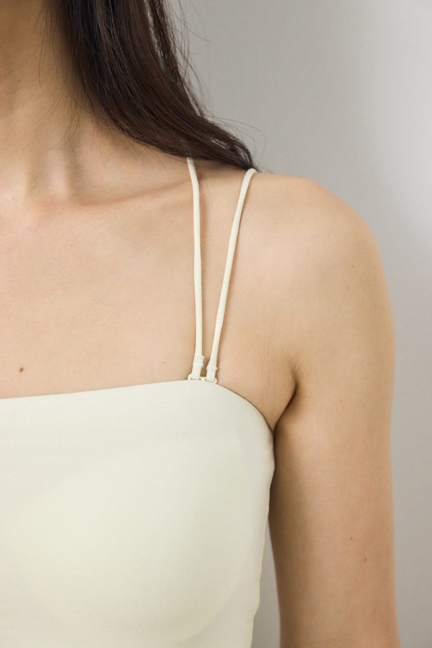 カップ付きチューブトップ(ショート) O/WHT M